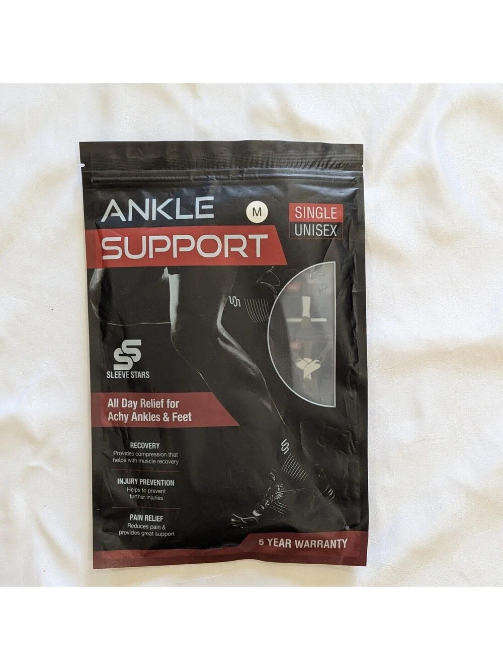 Sleeve Stars Ankle Brace Compression Sleeve Strap Plantar Fasciitis Medium M NWT